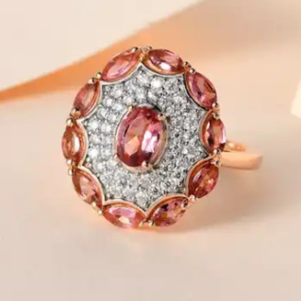 Exotic Morro Redondo Pink Tourmaline/Moissanite